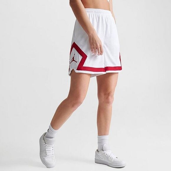 Jordan Heritage Diamond Basketball Shorts White Red DO5032-100 Women's Large L - Picture 8 of 15